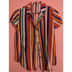 Forever 21 Vintage Colorful striped button-up top